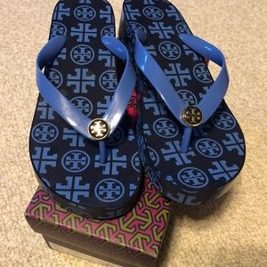 Tory Burch Wedge flip-flops, worn once, no-flaws 8